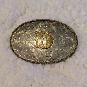 Montana Silversmith Belt Buckle Letter Monogram D German Silver